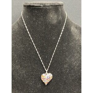Brighton "Trust Your Journey" Multi Color Crystal Heart Necklace With Bag New